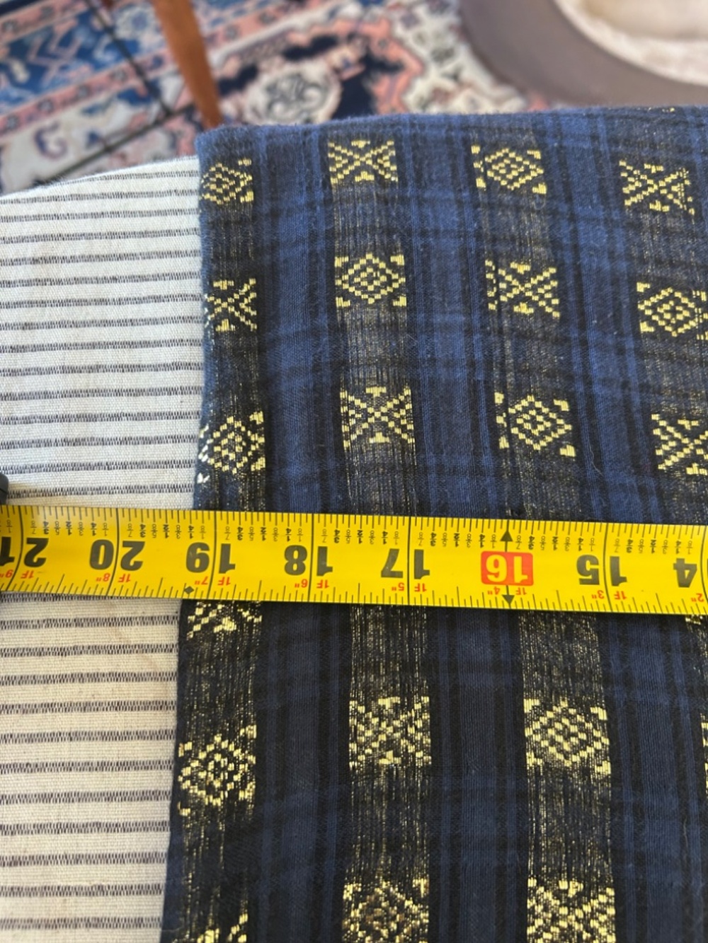 Navy and Gold Indian Cotton Dress - Picture 6 of 9